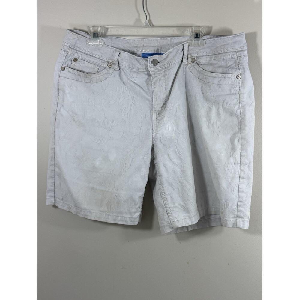Simply Vera Vera Wang Bermuda Shorts Womens Size 14 White Coastal Cottagecore
